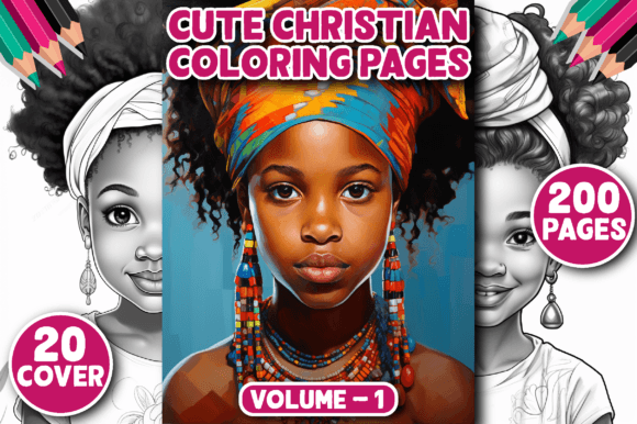 200 Cute Christian Coloring Pages V - 1