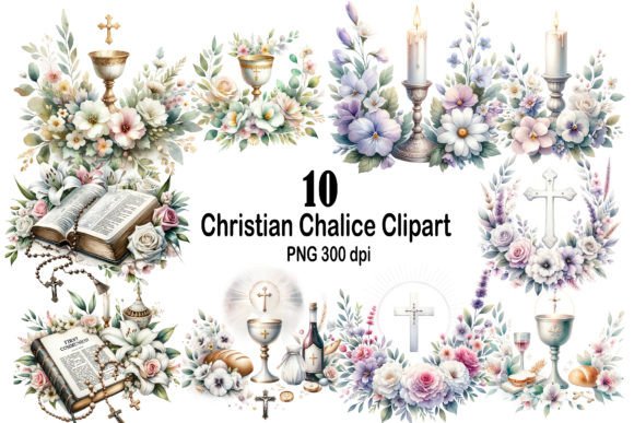 Christian Chalice Clipart and Illustrations
