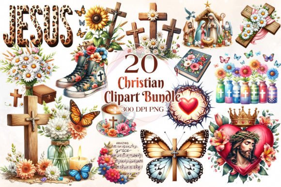 Christian Collection Sublimation Clipart and Illustrations