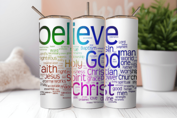 Christian Word Cloud 20oz Tumbler Wrap & Crafts