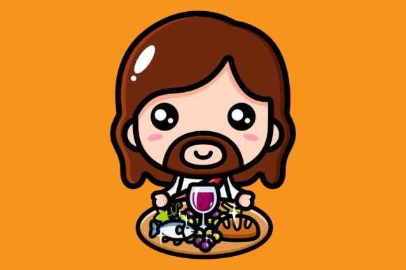 Cute Jesus Shares Food for You