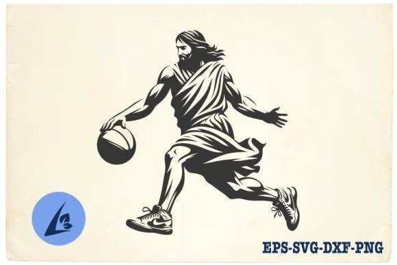 Funny Jesus Basketball SVG Clipart 13 and Illustrations