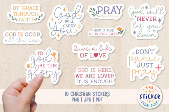 Inspirational Christian Stickers & Print Templates