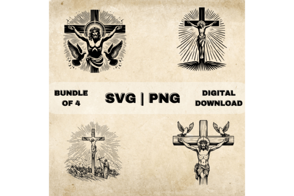 Jesus on a Cross SVG Bundle for Crafts Projects