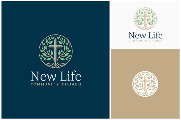 Plant Tree Christian Cross Crucifix Logo and Logos