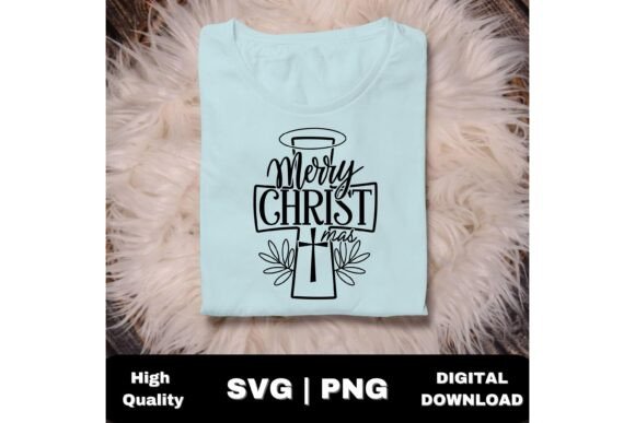 Religious Jesus Christmas Cross SVG and Illustrations
