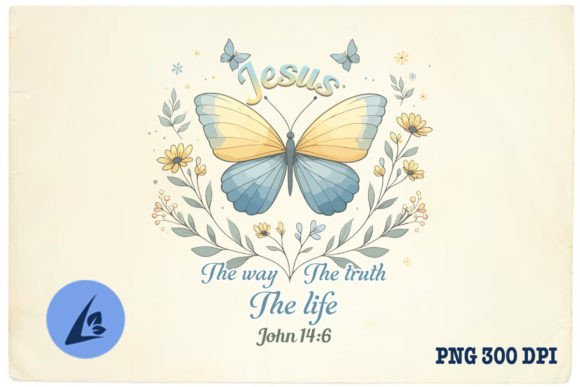Retro Jesus the Way Truth Life PNG & Crafts