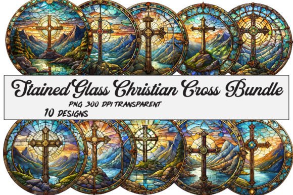 Stained Glass Christian Cross Bundle