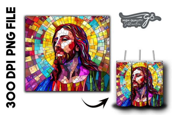 Stained Glass Jesus Tumbler Wrap 26