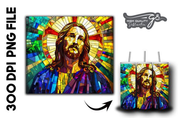 Stained Glass Jesus Tumbler Wrap 27