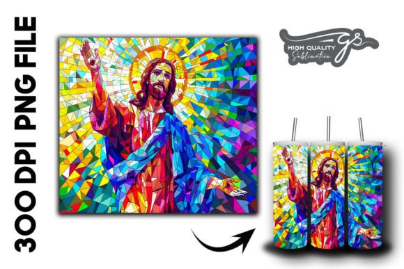Stained Glass Jesus Tumbler Wrap 30