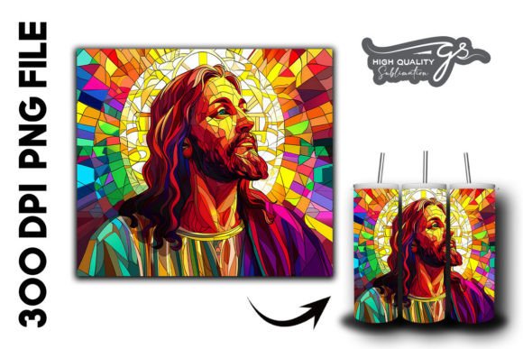 Stained Glass Jesus Tumbler Wrap 37