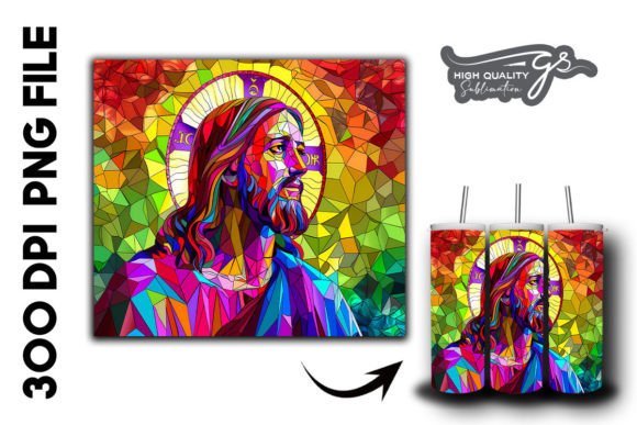Stained Glass Jesus Tumbler Wrap 39